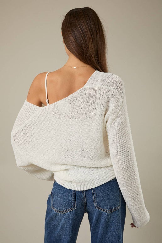 V Neck Long Sleeve Knit Cardigan