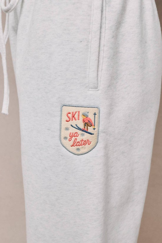 High Waist Ski Patch Drawstring Joggers