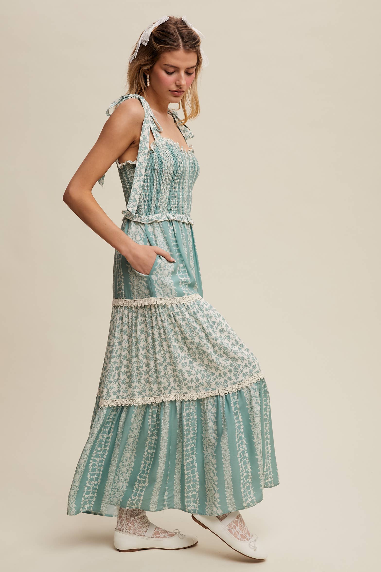 Floral Smocked Tiered Maxi Dress