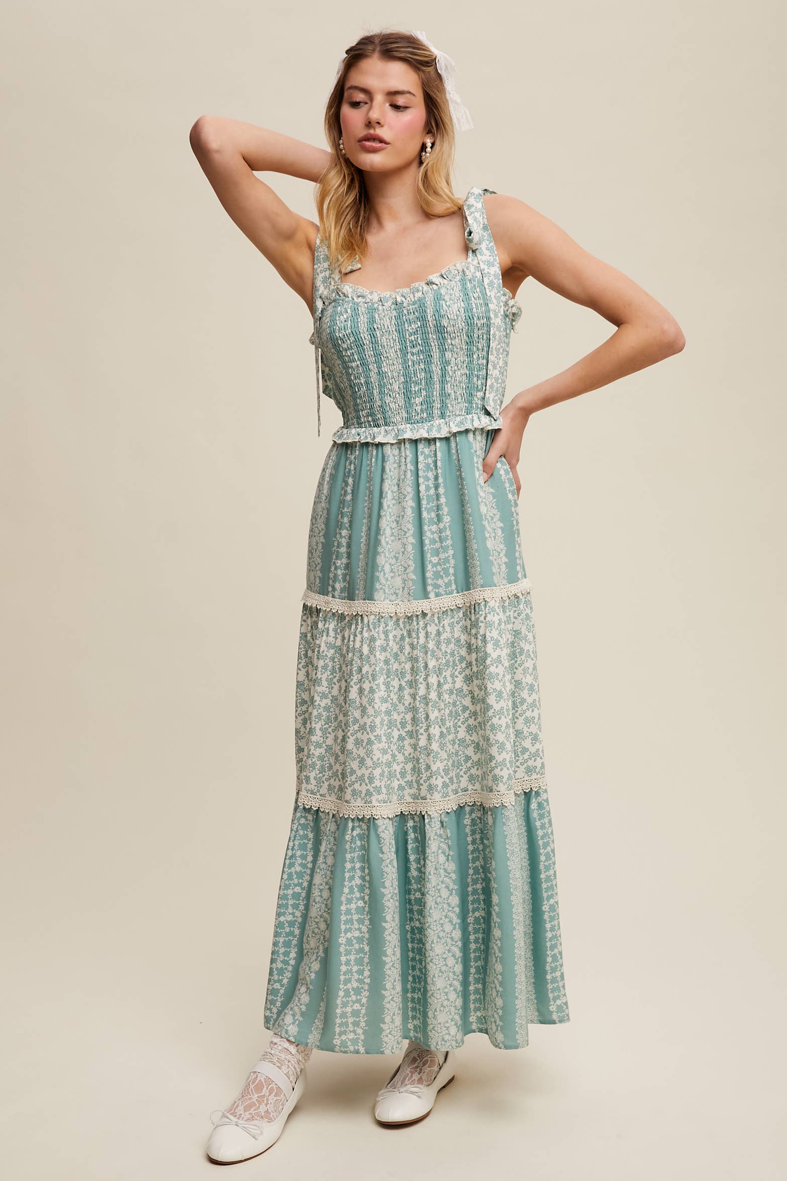 Floral Smocked Tiered Maxi Dress