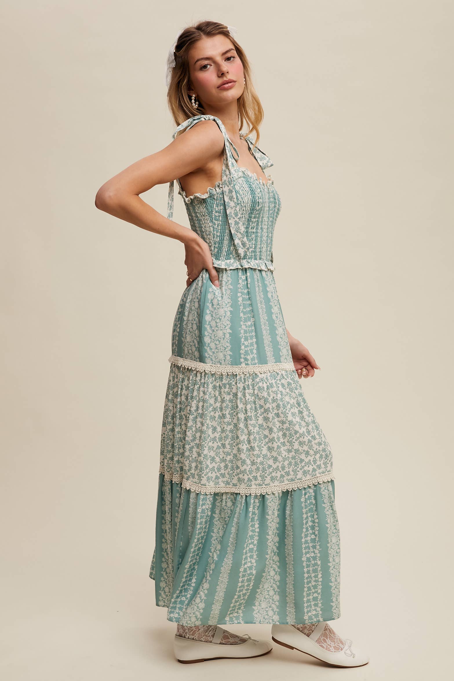 Floral Smocked Tiered Maxi Dress