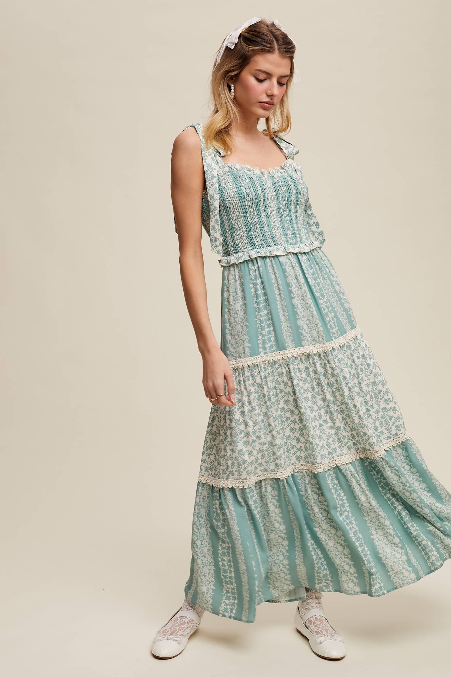 Floral Smocked Tiered Maxi Dress
