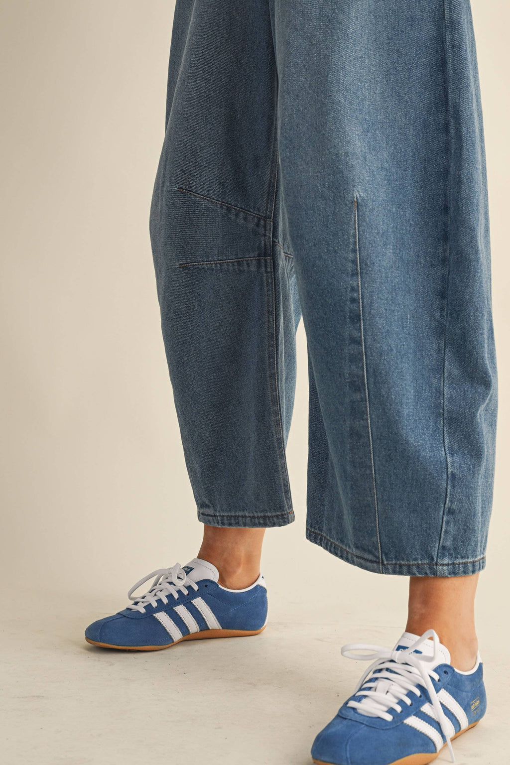 DRAWSTRING ELASTIC WAIST RELAXED BARREL PANTS