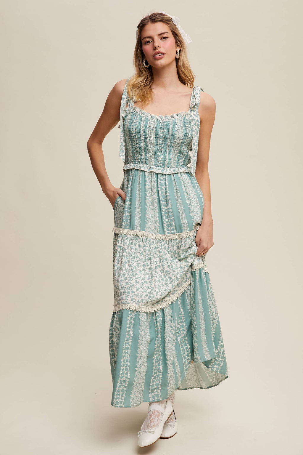 Floral Smocked Tiered Maxi Dress