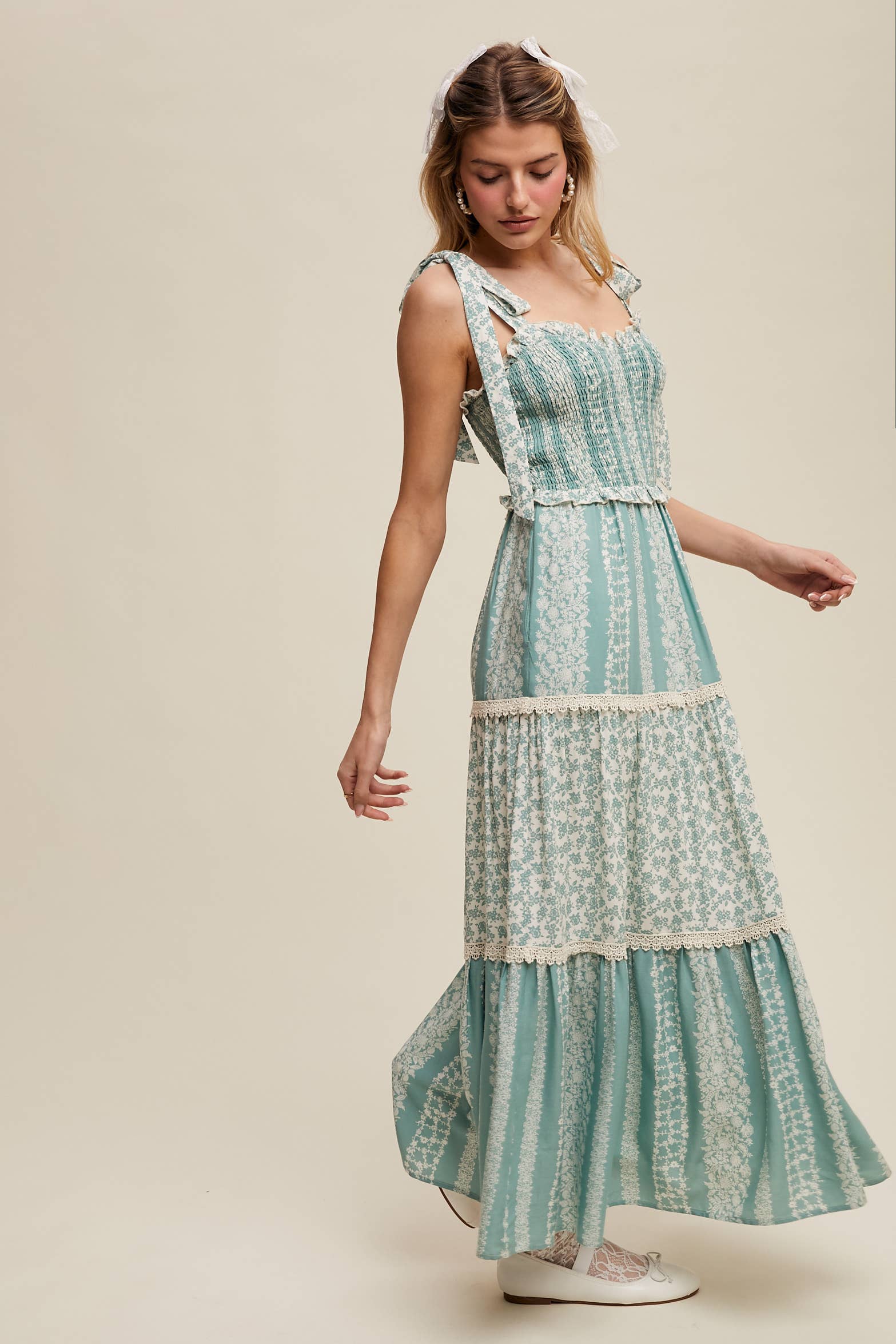 Floral Smocked Tiered Maxi Dress