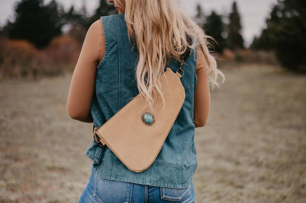 Full suede Crossbody Bag padded CC