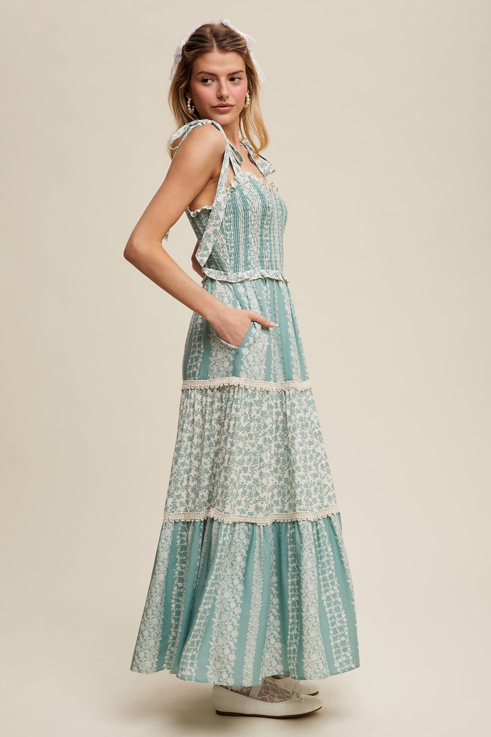 Floral Smocked Tiered Maxi Dress