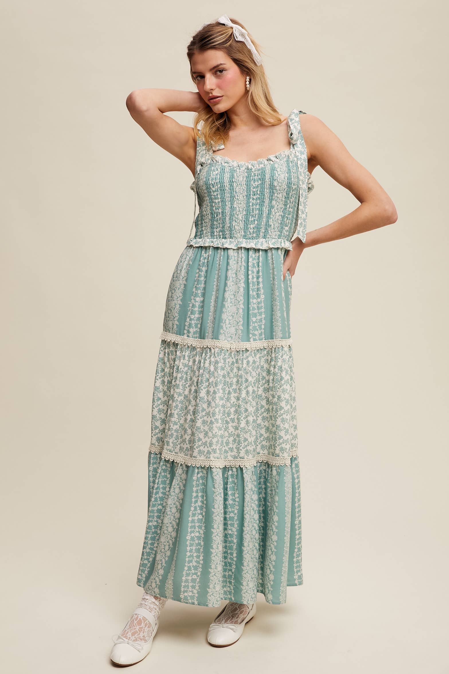 Floral Smocked Tiered Maxi Dress